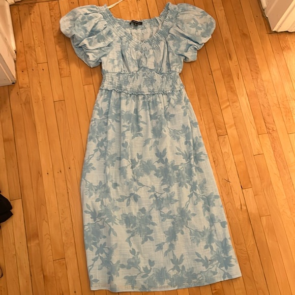 Inc Gorgeous Blue floral dress PM - Picture 1 of 5